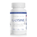 L-Lysine Supliment cu vitamina B12 + C + Zinc pentru buze, gură, și sănătatea țesutului oral - Ameliorare de suport Wellness - non-GMO, Gluten-Free - Made in USA - 60 capsule vegetale, 500mg