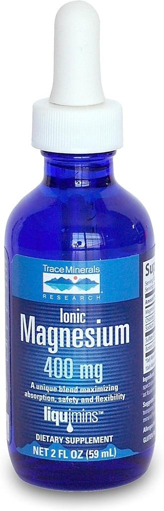 Trace Minerals Research Ionic Magneziu - 4 oz - Poate ajuta cu cramps musculare și oboseală musculară - Sursa naturala și 100% Natural
