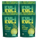 Kuli Kuli Kuli Moringa Oleifera Organic Leaf Powder & Green Smoothie, 100% Pure USDA Certified & Non-GMO Moringa Powder, Great with Smoothies, Tea, and Food, 4 Pack