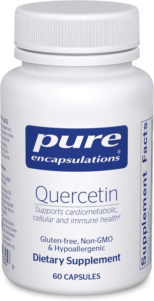 Pure Encapsulations Quercetin - 500 mg - Immune Support, Cellular Health & Heart Health - Antioxidant Supliment - Gluten Free & Non- GMO - 60 Capsule