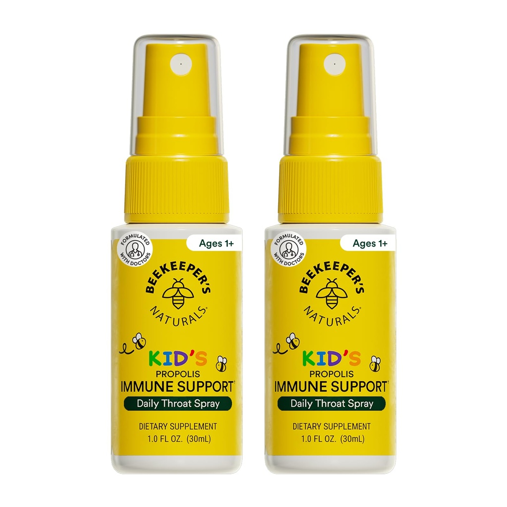 Apicultor Naturals Copii Propolis Gât Spray 95% Extract de albină Propolis - Natural Immune Support & Sore Throat Relief, Antioxidanti & Gluten-Free, 1.06 oz (Pachet de 2)