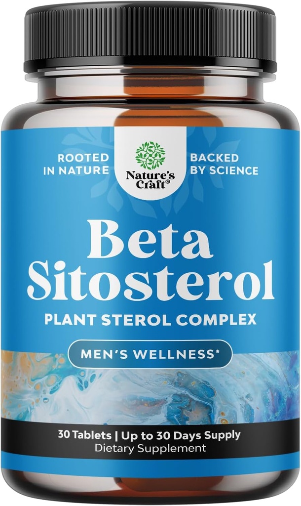 Complex de plante Sterols cu Beta Sitosterol - 500 mg Beta-Sitosterol Sterols și Stanols Supliment pentru Heart Health and Prostate Supplement - Heart and Prostate Health Supplement for Men - 30 Tablets