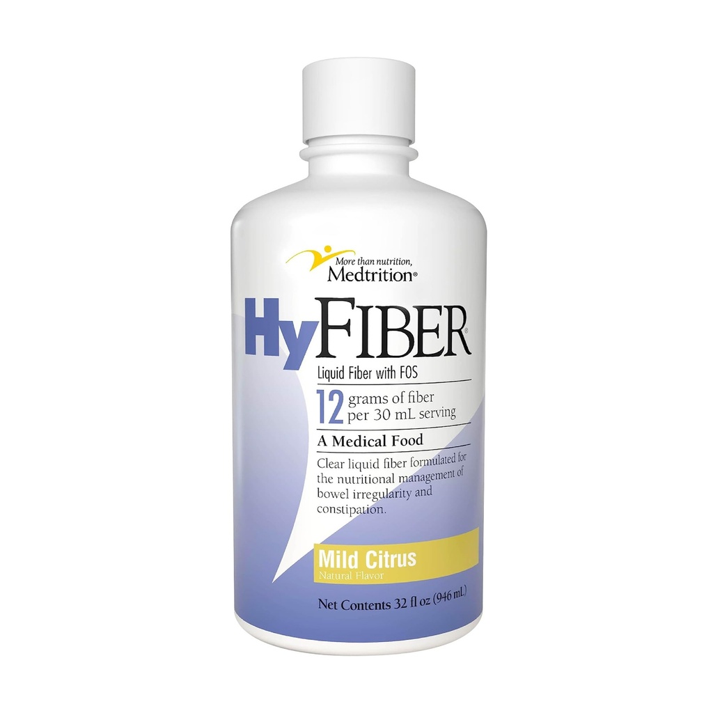 Medtrition HyFiber Daily Liquid Fiber for Regularity and Soft Stools, 12 Grams Soluble Fiber, 32 fl oz 1 Sticla