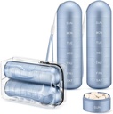 [2 Pack] Zannaki Metal Travel Pill Organizator, Portable Waterproof Weekly Pill Box, Large Aluminum Aliate Pilula container, BPA gratuit 7 zi de zi Medicina Organizator titular pentru Vitamina, Supliment