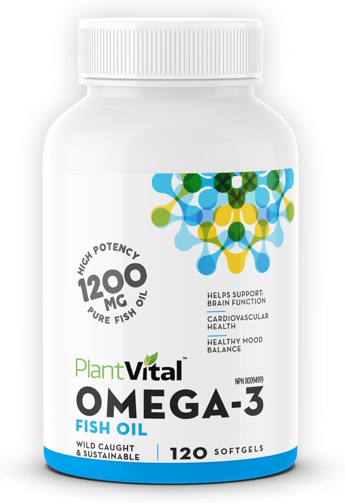 Omega Omega 3 Capsule de ulei de pește - Omega Norvegiană pură 3 Supliment - Puterea triplă - Nici o aromă de pește - Distilate molecular - Suporturi cognitive, comun, ochi, păr și inima - 120 Conte