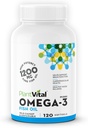 Omega Omega 3 Capsule de ulei de pește - Omega Norvegiană pură 3 Supliment - Puterea triplă - Nici o aromă de pește - Distilate molecular - Suporturi cognitive, comun, ochi, păr și inima - 120 Conte