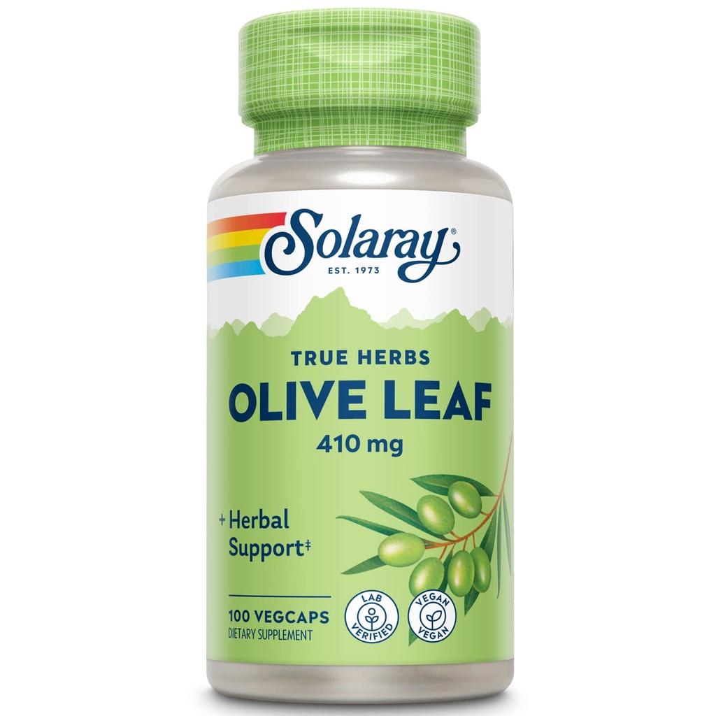 Capsule de frunze de măsline SOLARAY, de 410 mg