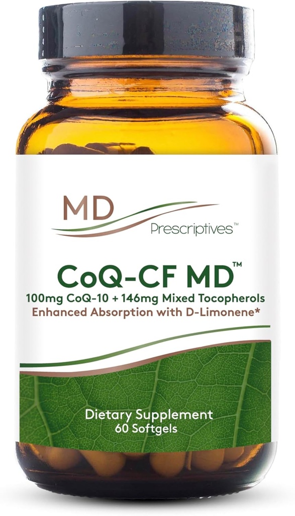 Medicamente MD CoQ-CF MD - Coenzima Q10 Supliment alimentar cu vitamina E - CoQ10 100mg Formula de absorbţie optimă - 1 capsulă zilnică - 60 Softgels