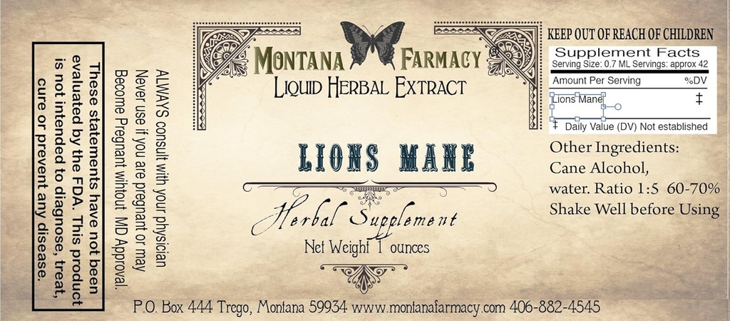Extract natural Lions Mane Tincture (Hericiu Erinaceus)