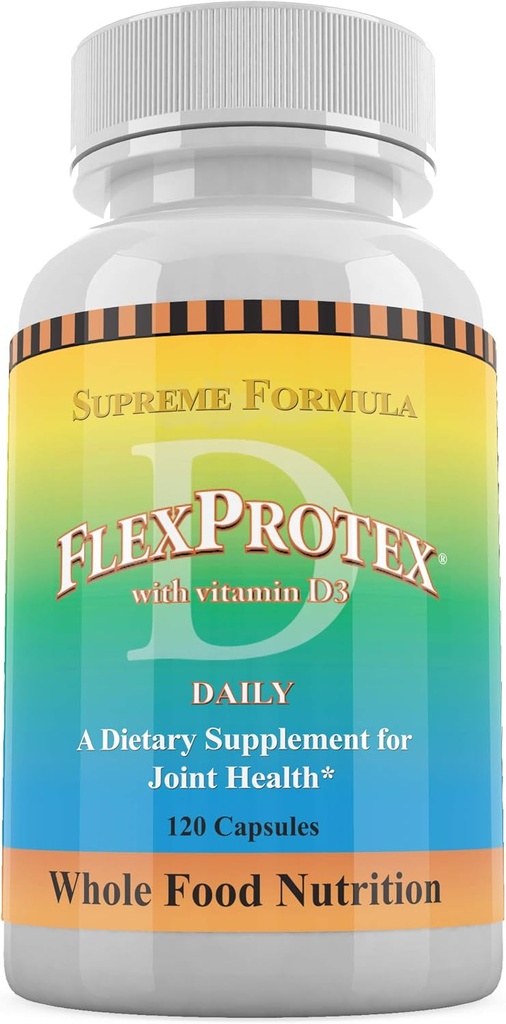 Zilnic Health, Flexprotex D 884mg Suport muscular comun 120 capsule Natural Herbal Turmeric Chondroitin Glucosamine Yucca Boswellia Acid hialuronic Ashwagandha D3 Magneziu (1 lună de aprovizionare)