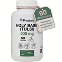Capsulele de Basil Sfânte ale PRISTINE - 500 mg Gluten Imunitate Gratuită și suport de relaxare Supliment Adaptogen - 60 de zile de aprovizionare - Tulsi Sfinte capsule extract de frunze de basil - Vegan - non-GMO
