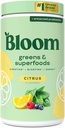 Bloom Nutrition Superfood Greens Powder, Enzime digestive cu Probiotice si Prebiotice, Sanatate Gut, Relief Bloating pentru femei, Chlorella, Green Juice Mix cu Root Powder, 60 SVG, Citrus