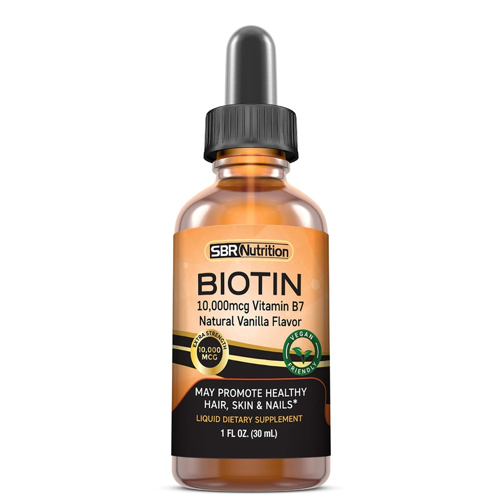 MAX Absorbție Biotin Picături lichide, 10000mcg de Biotin Per Servire, 60 Servire, Fără Conservanți artificiali, Vegan prietenos, Sprijină Cresterea sanatoasa a parului, unghii puternice și piele strălucitoare, Made in USA