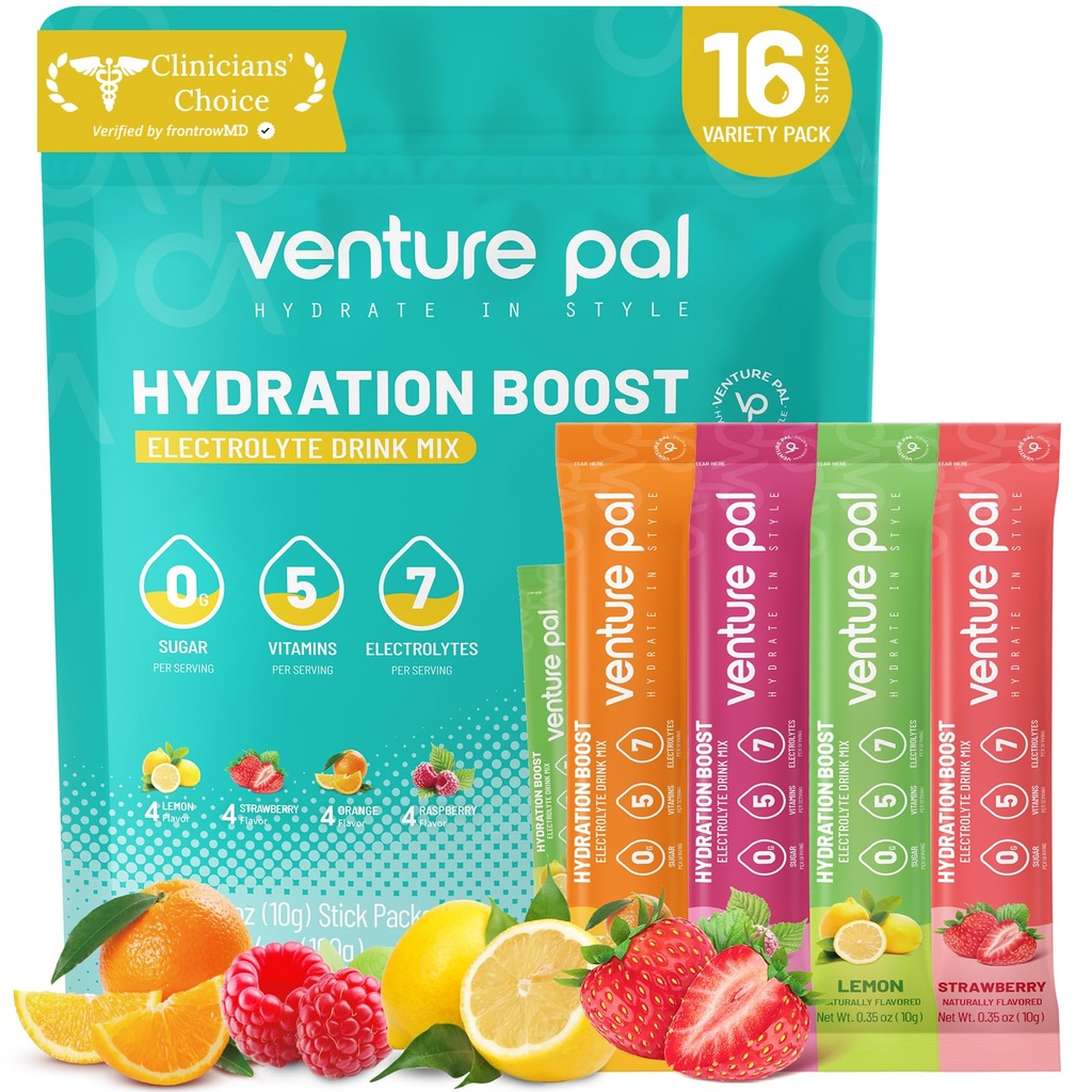 Venture Pal Pachete de praf Electrolit gratuit - Lichid Daily IV Drink Mix pentru hidratare rapidă și de recuperare a partidului 