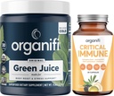 Organifi Green Juice Superfood Powder (30 Servings) şi Critical Immune (30 Capsule) - Vitamina C, Controlul Greutate, Detox Curățenie, Stres Relief și Suport Imunitate - Gluten Free, Vegan, Întreaga Alimente