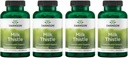 Swanson Milk Thistle (Standardizat) - Herbal Liver Supplement w/ 80% Silymarin - Formula naturală care ajută la menţinerea sănătăţii generale şi a bunăstării - (120 capsule) (4 Ambalaje)