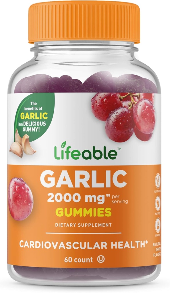 Gume de Usturoi viu - 2000 mg - Mare Tasting naturale gust Gummy Suplimentul de vitamine - Gluten gratuit, vegetarian, OMG-uri Free Chewable - pentru adulți 90 Gummies