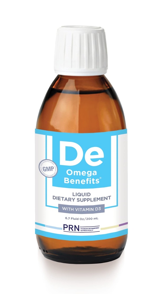 PRN DE Omega Beneficii Supliment lichid - 6.7 oz, 40-zi de aprovizionare - Re-esterfied Omega 3 Trigliceride Formular cu 1680mg EPA, 560mg DHA & Vitamina D pentru ochi uscati
