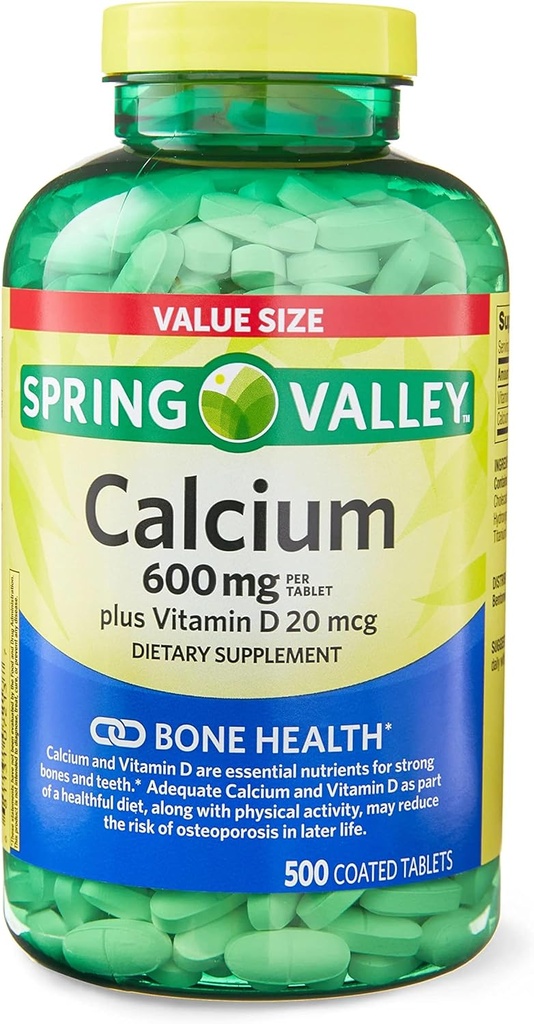 ikj Calciu Plus Vitamina D tablete Dieta valoare supliment, 600 mg, 500 conte