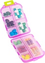 Travel Pill Organizator, Dovada de umiditate Daily Medicine Dispenser Box, caz mic săptămânal de vitamine pentru supliment, ulei de pește, Meds, Farmacie de buzunar Cute Capsule 10 Compartimente, roz