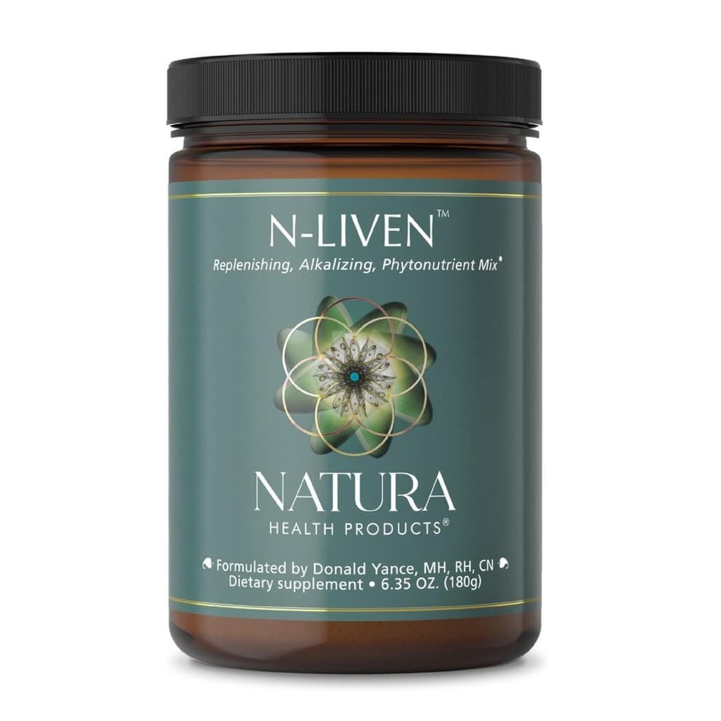 Natura Health Products N-liven Supplement - Ecologic Superfood Greens Powder Drink - Inclusiv Spirulina & Clorofill - Premier Blend of Barley Grass, Kale, Spanac, Goji Berry, Raspberry (180 Grams)