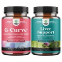 Bundle de G-Curve Butt & Breast Enhancement pastile cu fierăstrău Palmetto extract Horny Goat buruieni și ficat Cleanse Detox & Reparație - Milk Thistle cu păpădie Root Choline Beetroot & Extract de anghinare