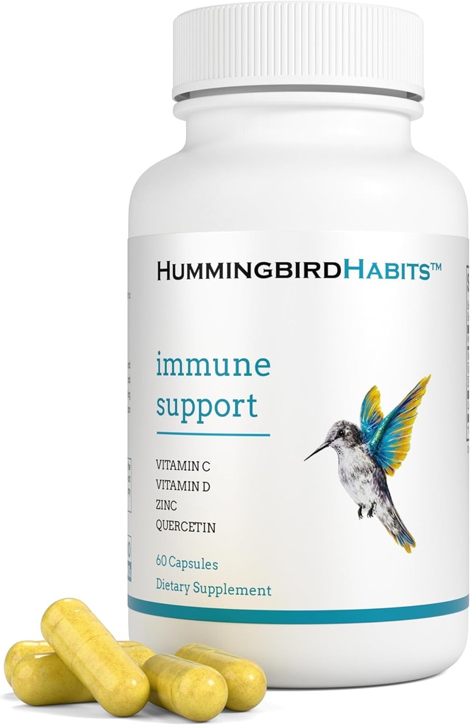 Suport imun, zinc Querbetin Vitamina C şi D Complex imunitar, Dihidrat Quercitin Suplimente 500 cu zinc vitamina C D3 pentru suport pentru imunitate, Supliment Vegan (60 capsule)