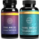 Primal Harvest Minte combustibil și Omega 3 Suplimente pentru femei și bărbați Capsule ulei de pește și creier de combustibil Minte Booster pastile Bundle