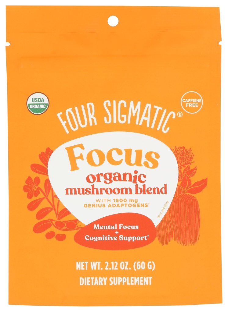 Patru Sigmatic Focus Blend 7 Superfoods Adaptogen Blend Mix cu Lion's Mane, Cordyceps, Rhodiola, Bacopa & Mucuna 