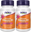 Acum Suplimente, Vitamina D-3 1000 UI, Aroma de fructe naturale, Suport structural*, 180 Masticabile (Pachet de 2)