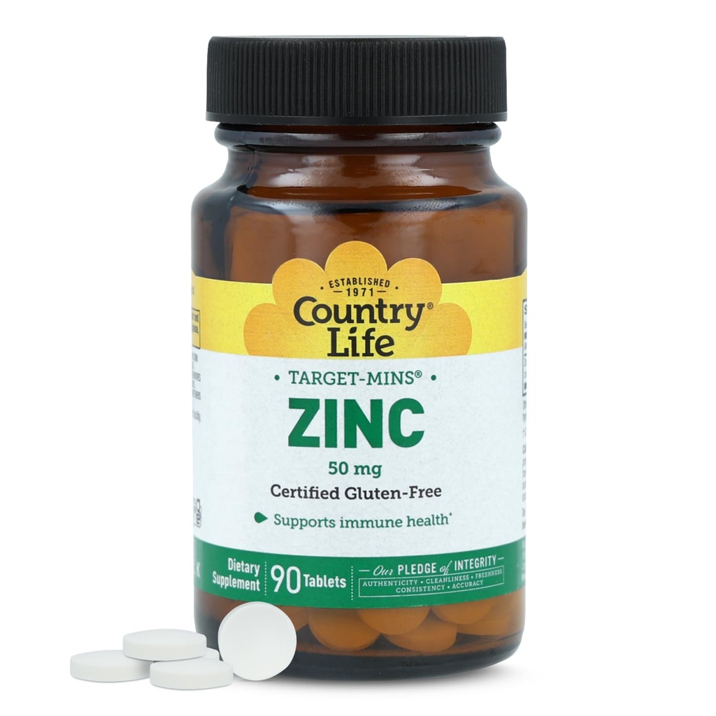 Tara ţintă-Mins Zinc 50 mg 90 comprimate - Suplimente de zinc pentru sănătatea imună - Zinc 50mg - Suport de zinc