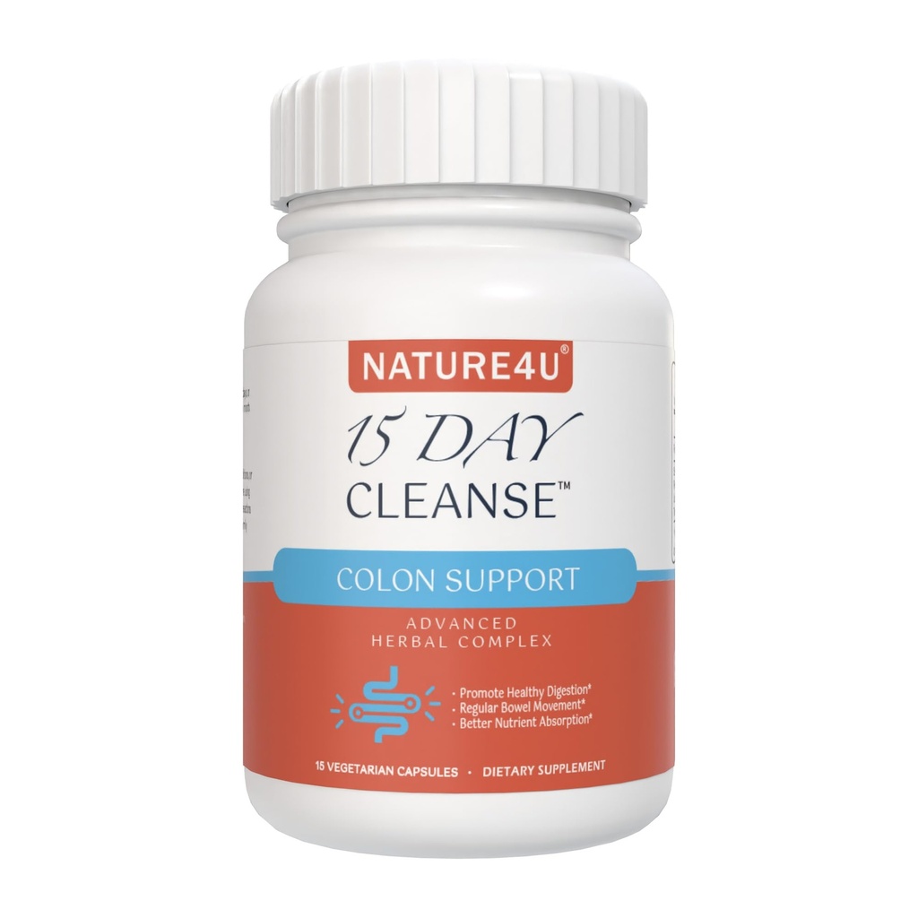15 Day Cleanse Gut Support, Advanced Gentle Daily Colon Gut Cleanse Detox pentru femei și bărbați cu Senna, Cascara Sagrada, Psyllium Husk și Probiotic, 15 capsule