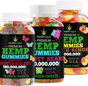 3PACK Hemp Gummies Premium-Hempoil Gummy Bears, Fluturi de fructe și inele de piersici proaspete-pentru somn, calm, relaxați-vă, mușchi, Back, Discomfort, Inflamație-Partidul natural-Made în Statele Unite ale Americii