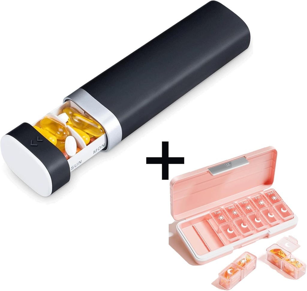 AM PM Organizator Pill de 2 ori pe zi, 7 zile Pill Box Săptămânal Pilula Organizator Călătorie cu container separat, Portable Daily Medicine Planner Distribuitor caz pentru vitamine, uleiuri de pește, Suplimente