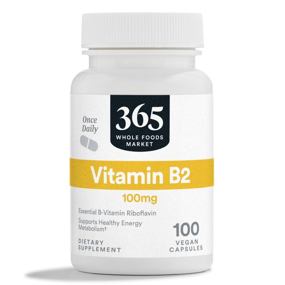 365 Prin Whole Foods Market, Vitamina B2, 100Mg, 100 Capsule vegetale