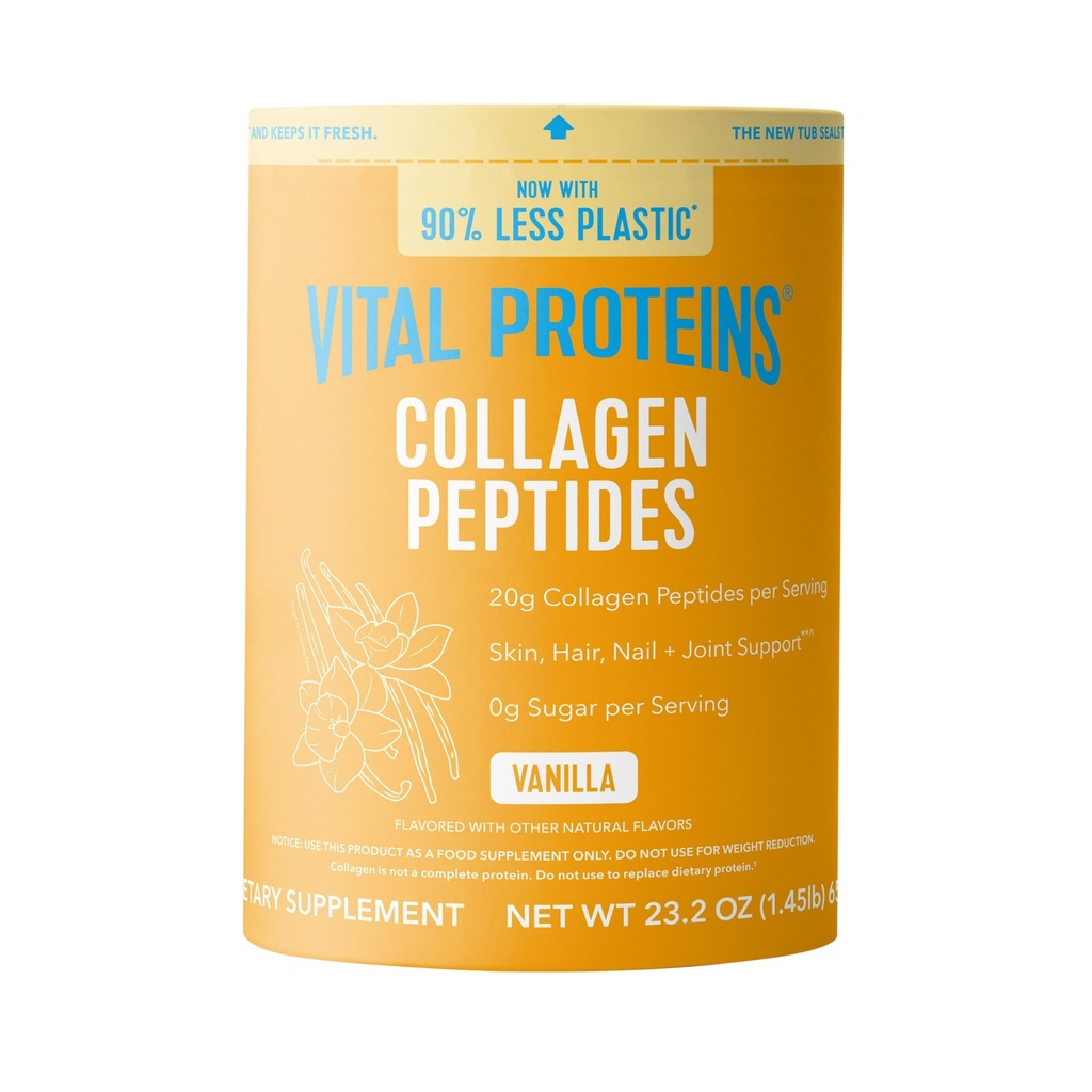 Proteine vitale Colagen Peptides pulbere - iarbă Fed Colagen Peptides pentru păr, unghii, piele, Bone & Joint Health, Vanilie, 23.2 Ounces