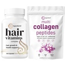 Micro Ingrediente Multi Colagen Proteine Pulbere 2 Lire & Vitamine de păr Complex Capsule Bundle Pack 