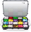 Fullicon Extra Large Pill Organizator cu Design Proof Umiditate, Travel Jumbo Pilula cutie cu 20 Compartiment, Supliment Organizator pentru Vitamine cu 3 Buckles securizate (Negru)