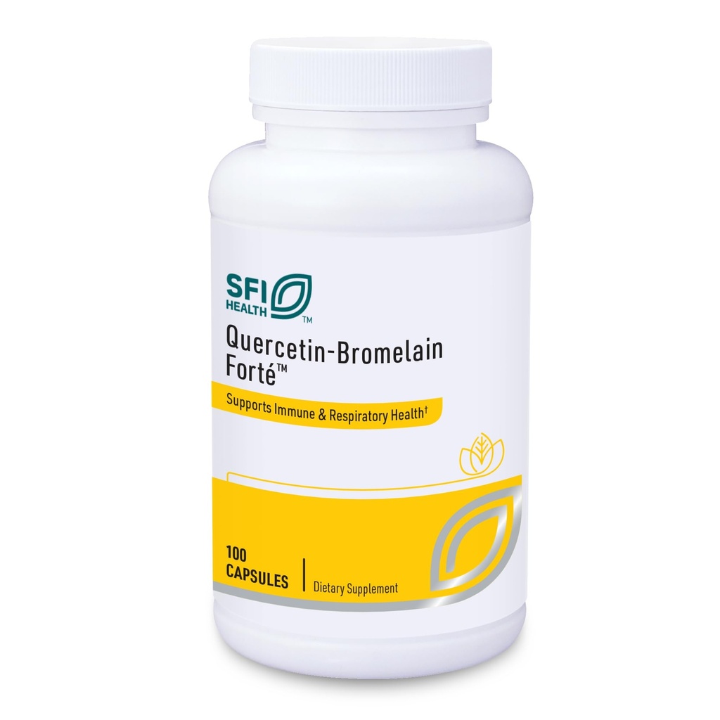 Klaire Labs SFI Health Quercetin-Bromelain Forte - Enzime de suport imun şi sezonier cu enzime pancreatice,  Proteolitice, bromelaine, enzime papaine şi bioflavonoide (100 capsule)