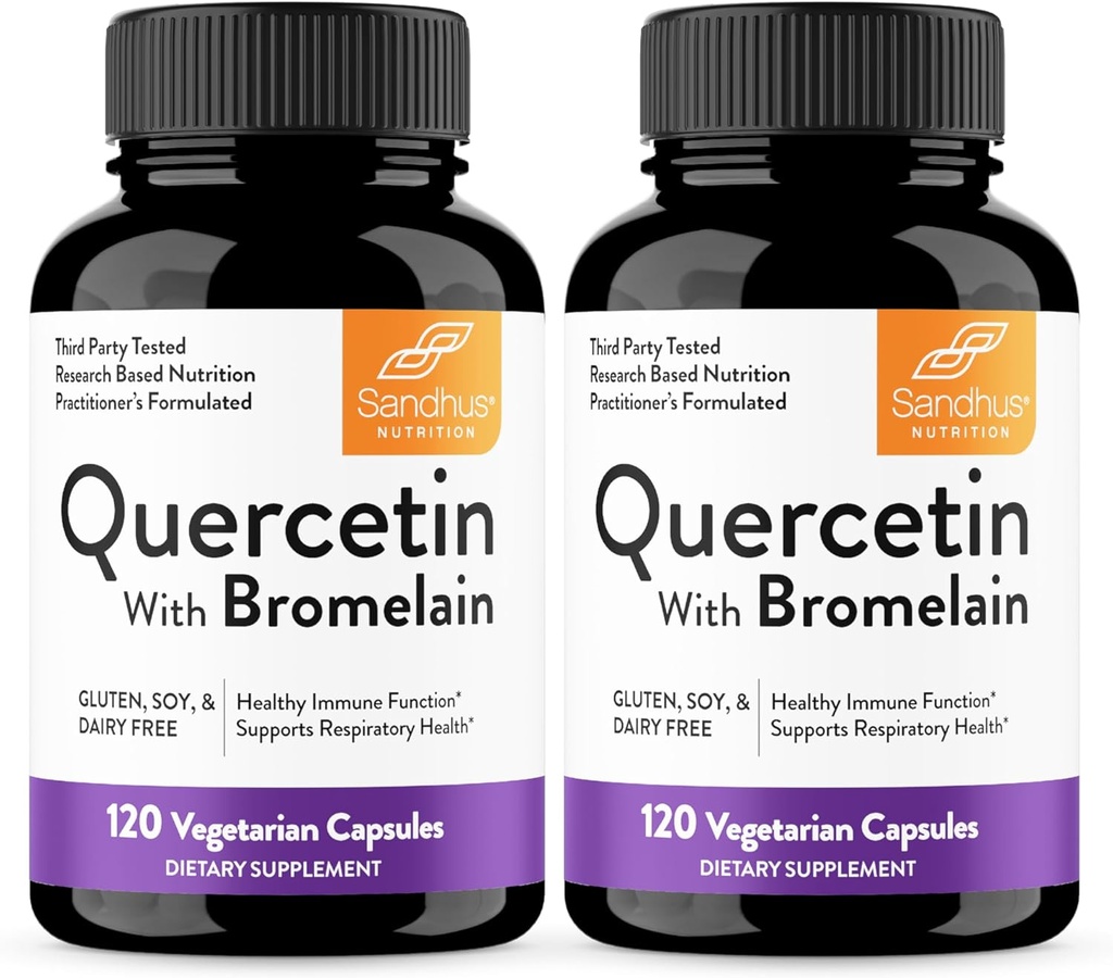 Querbetin Sandhu cu Bromelain Capsule Vegetarian Suplimente 120 Conte (Pachet de 2) 