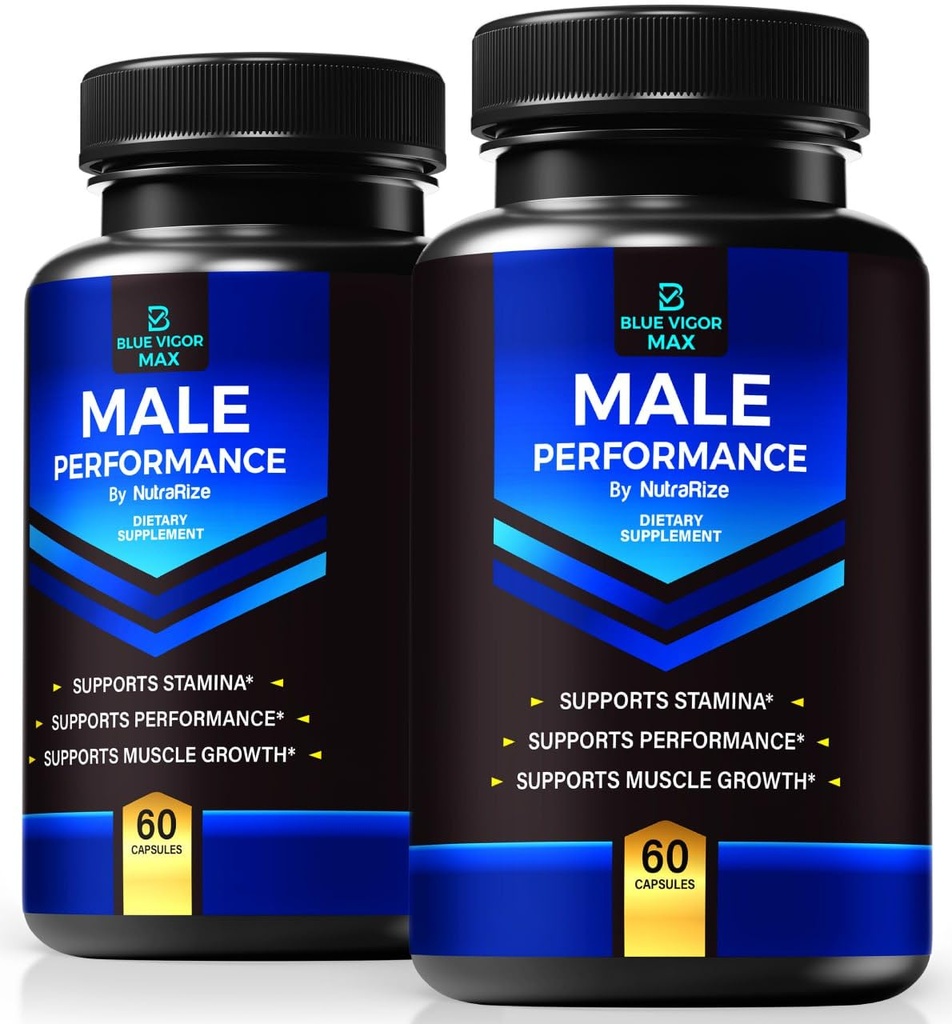 (2 ambalaj) albastru Vigor Max pastile pentru bărbați, Formula toate-naturale pentru fitness masculin și rezistență, capsule premium pentru nutriție zilnică, performanță și energie, Suplimentul oficial pentru recenzii umane (120 capsule)