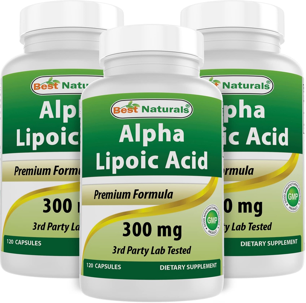 Cel mai bun natural alpha acid lipoic 300 mg 120 capsule (120 număr de capsule de 3)