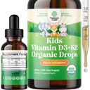 Natura Craft Copii Vitamina D3 K2 picături - Vitamina organica D pentru copii pentru oase puternice și articulații - sugari, copii și copii copii de sprijin imun scade supliment lichid - 60 ml flacon