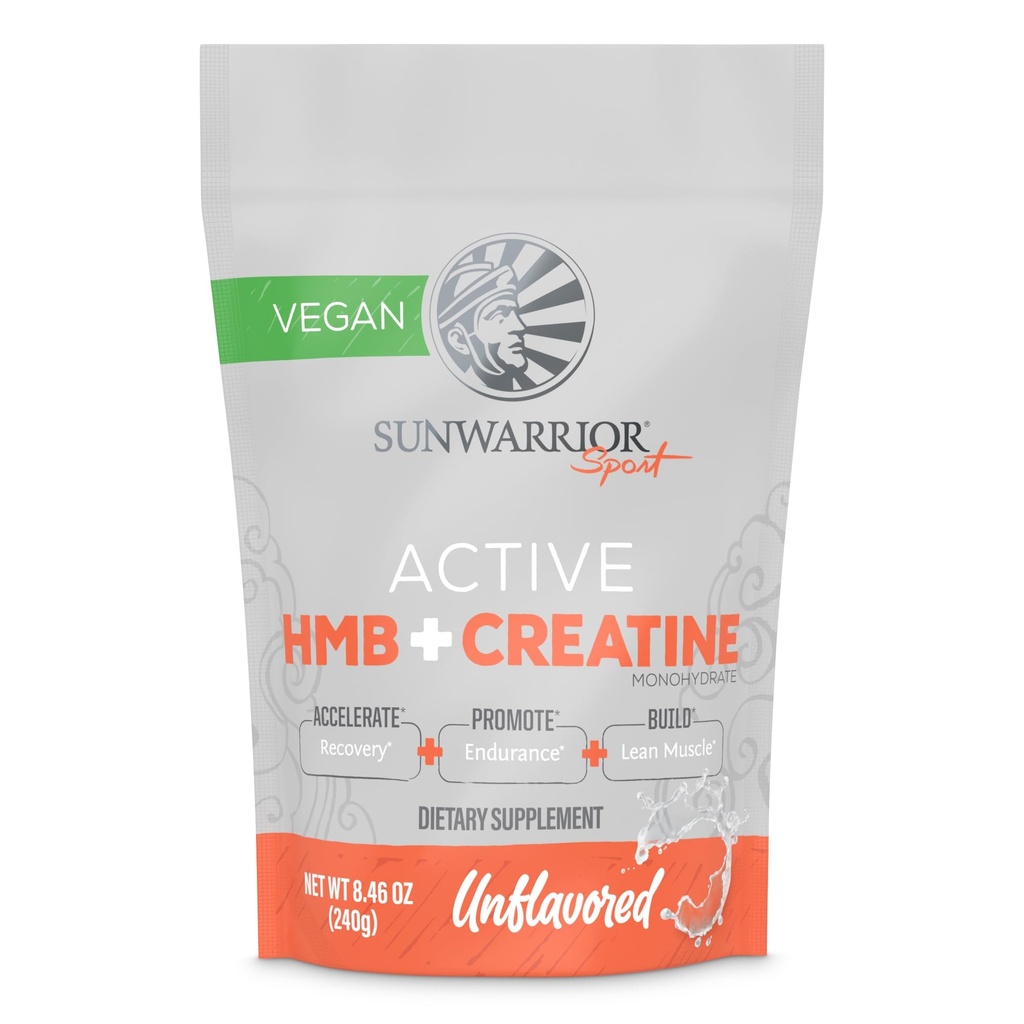 Sunwarrior Creatine HMB Monohydrate Powder Muscle Recovery, 240g Pre Workout Supplement for Men & Women, Micronized Leucine Recovery Supplement Unflavored 30 Servings