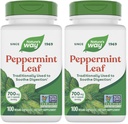Natura's Way Premium Herbal Peppermint Leaf, Tradiţional Digestive Soothing and Discomfort Support*, 700mg per Serving, 100 Capsule (Pachet de 2)