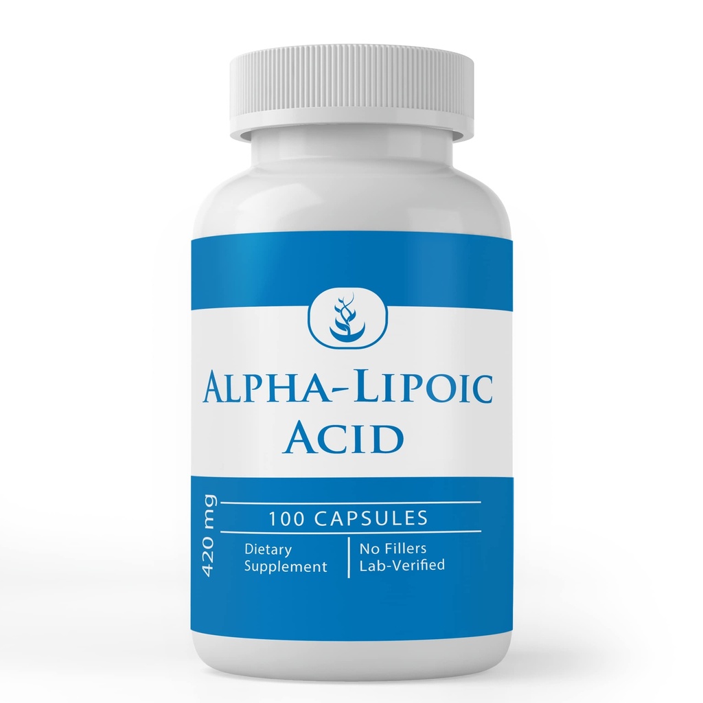 Ingrediente originale pure Capsule de acid alfa-lipoic, (100 capsule) întotdeauna pure, fără aditivi sau fillere, verificate