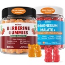 2Pack Berberine Supliment Gummies 1500mg + 2Pack magneziu Malat cu CoQ10-100mg Gummies
