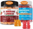 2Pack Berberine Supliment Gummies 1500mg + 2Pack magneziu Malat cu CoQ10-100mg Gummies