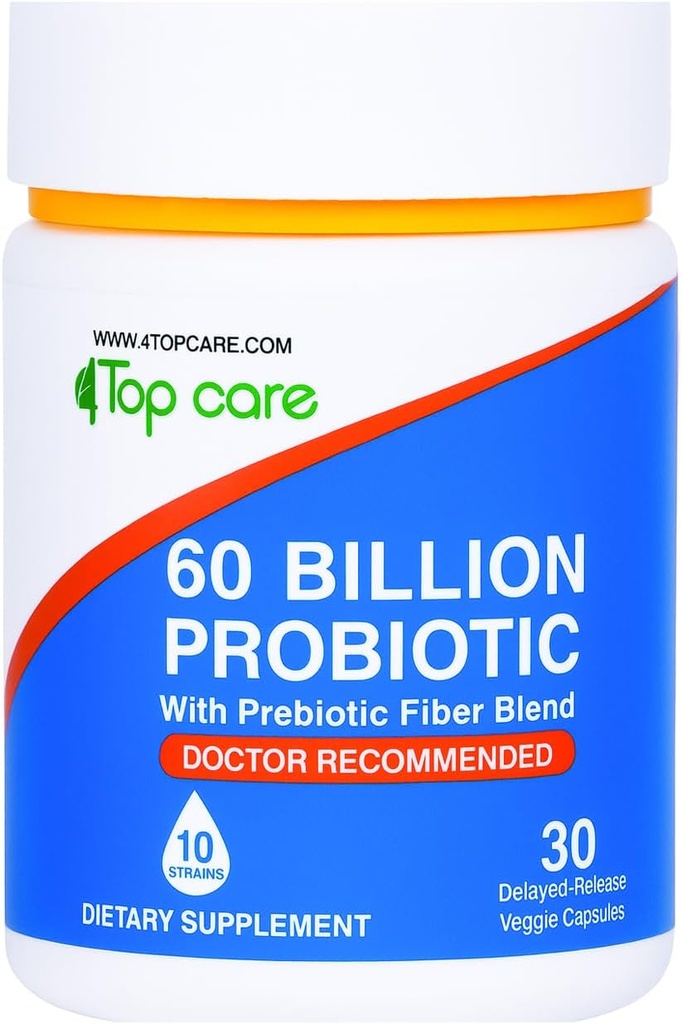 Probiotice 60 Miliarde CFU - 10 Tulpini + Prebiotice organice - Immune, Digestive & Gut Health - Susţine constipaţie ocazională, diaree, gaze şi balonare - pentru femei şi bărbaţi - 30ct