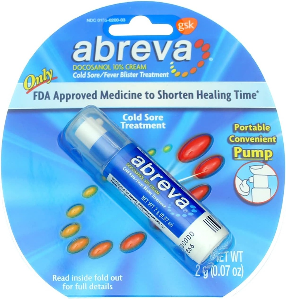 Abreva 2grm Pompă Dimensiune 1ct Abreva tratament rece